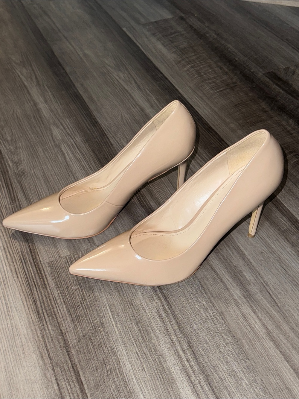 Women's Nine West Tatiana 12 Pointed Toe High Heels Dress Party Pumps nude